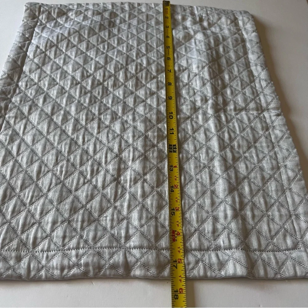 MATOUK NADIA MATELASSE’ COTTON BOUDOIR PILLOW SHAM SILVER  NWOT